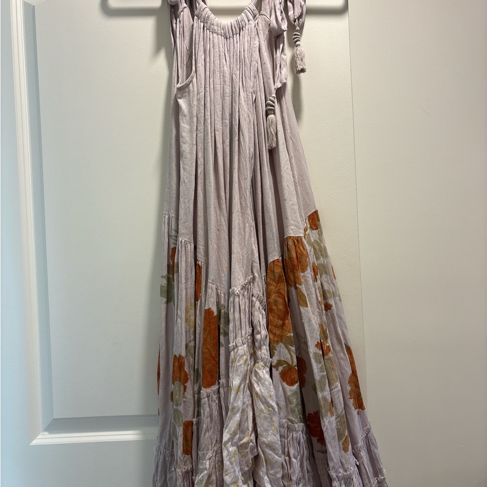 Free People Lavender Maxi Dress with Floral Accents